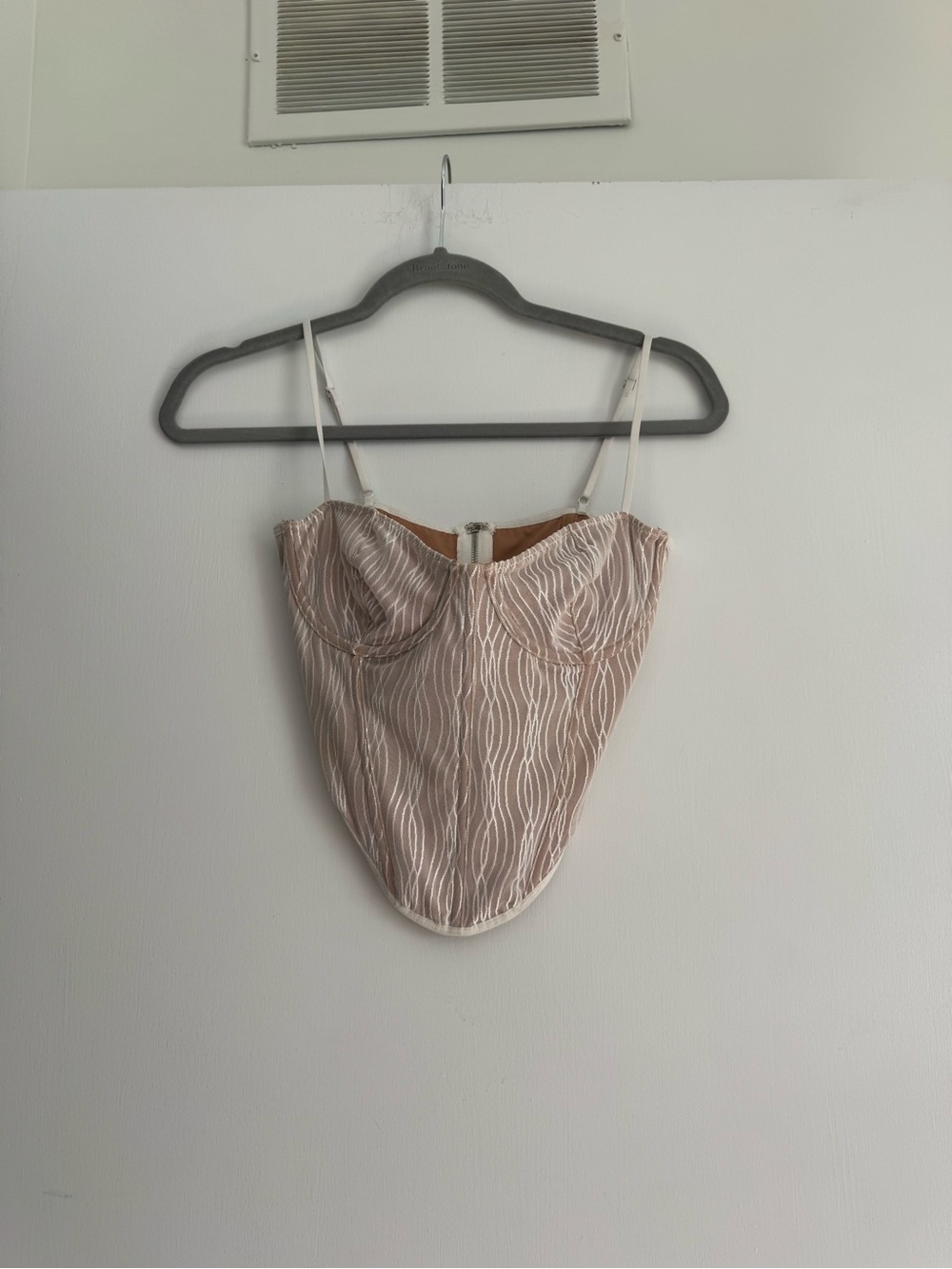 Women’s white and nude Structured Bustier Top